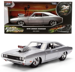 9336804314R00 Dom's 1970 Dodge Charger silver - Fast & Furious 1:24